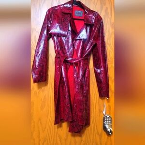 Urban Outfitters Blank NYC red snakeskin coat